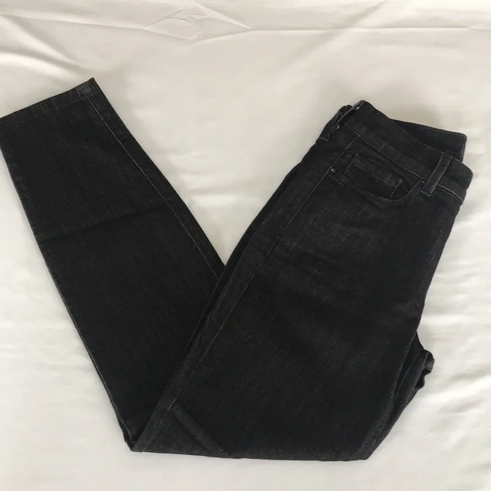 NYDJ Slim Ankle Jeans Black Denim Size 0 Made in USA